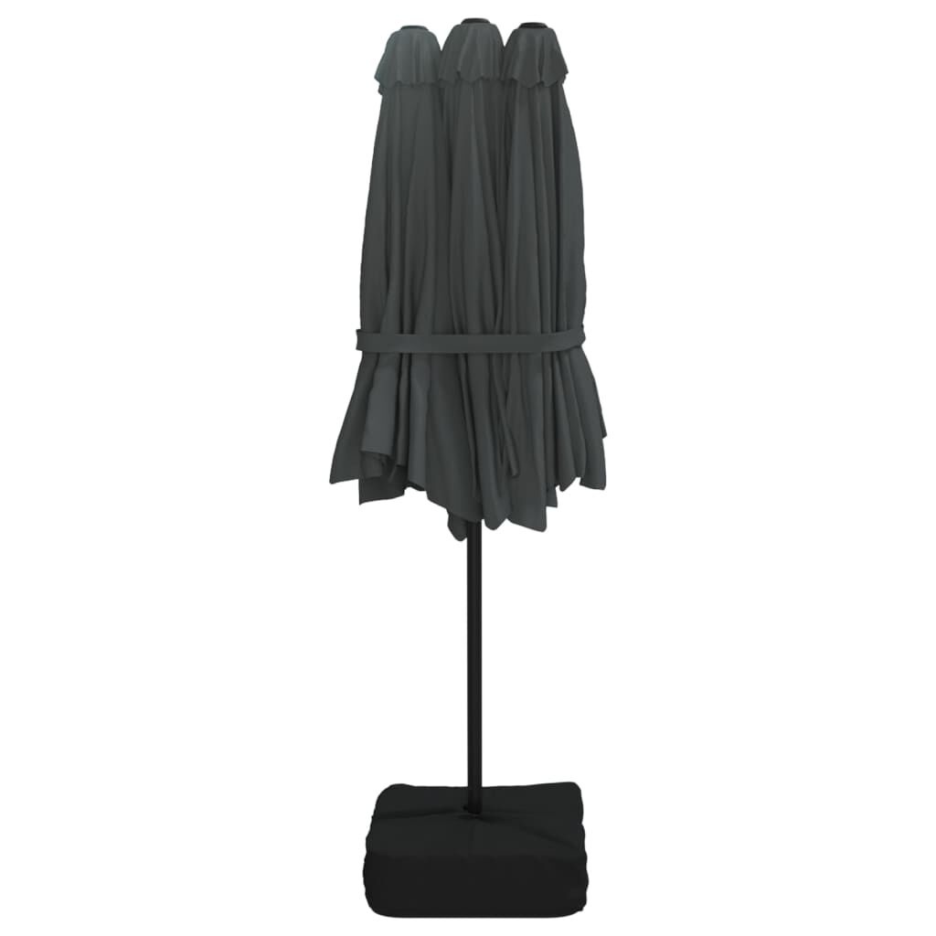 Dubbele parasol met LED, 449x265 cm Antraciet - 35% Korting