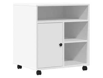 VidaXL Printerkastje op wielen 60x50x67 cm wit - 34% Korting