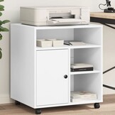 VidaXL Printerkastje op wielen 60x50x67 cm wit - 34% Korting