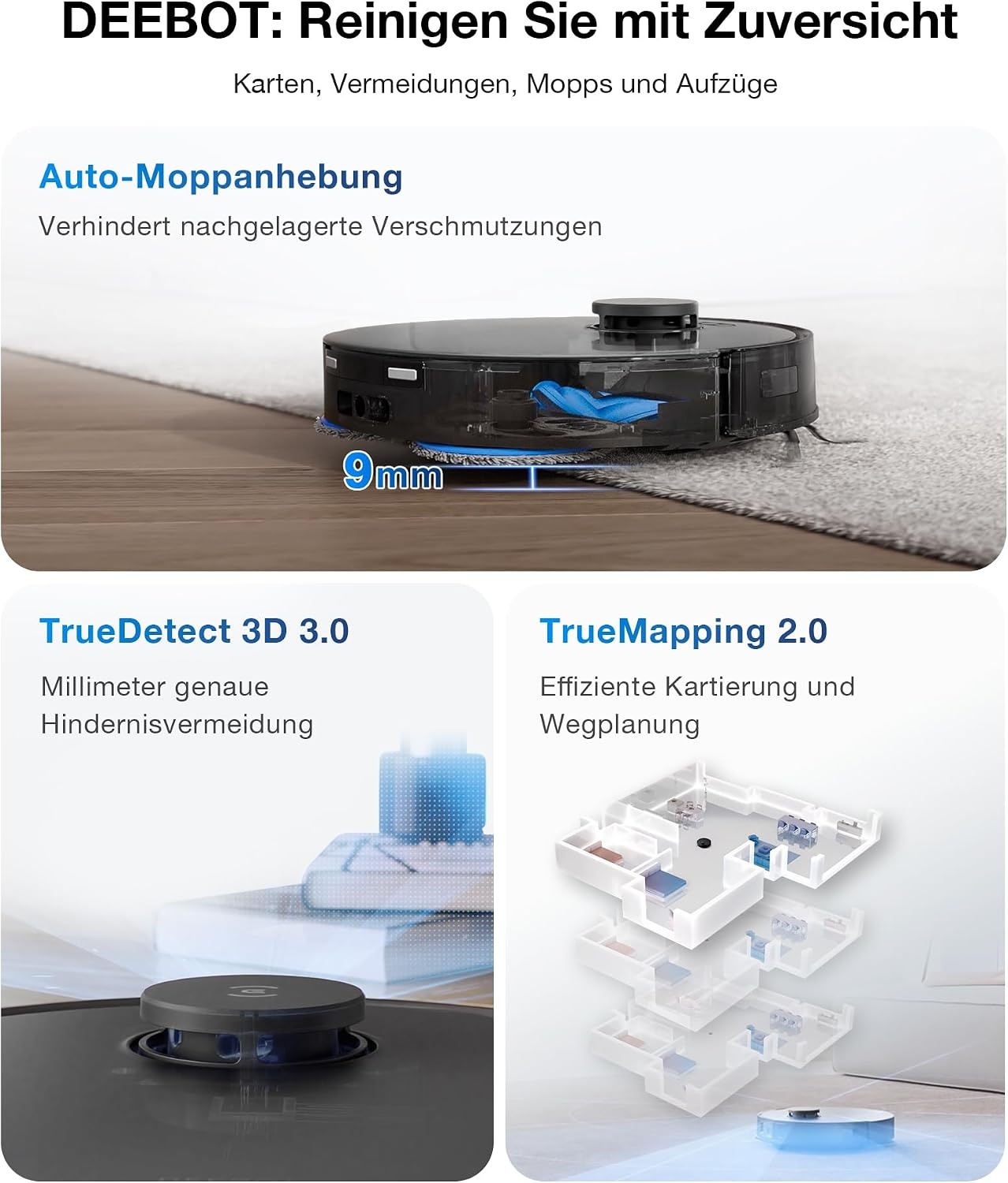 Robotstofzuiger met dweil DEEBOT T30 Omni - 11.000 PA - 55% Korting