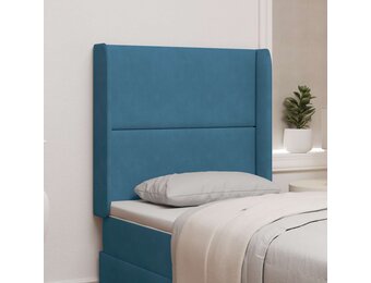 vidaXL Hoofdbord oor Blauw 80 x 16 x 4 cm Fluweel