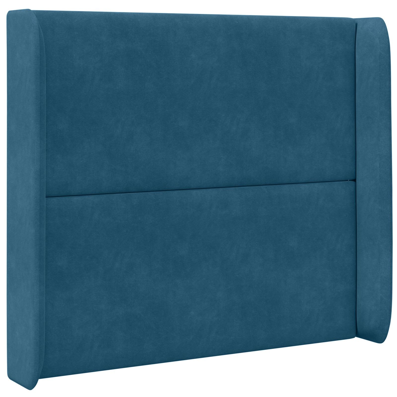 vidaXL Hoofdbord oor Blauw 80 x 16 x 4 cm Fluweel