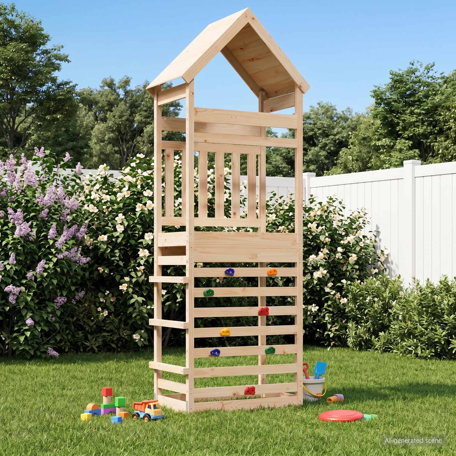 Speeltoren Massief Grenenhout Naturel 53x85x264cm - 35% Korting!