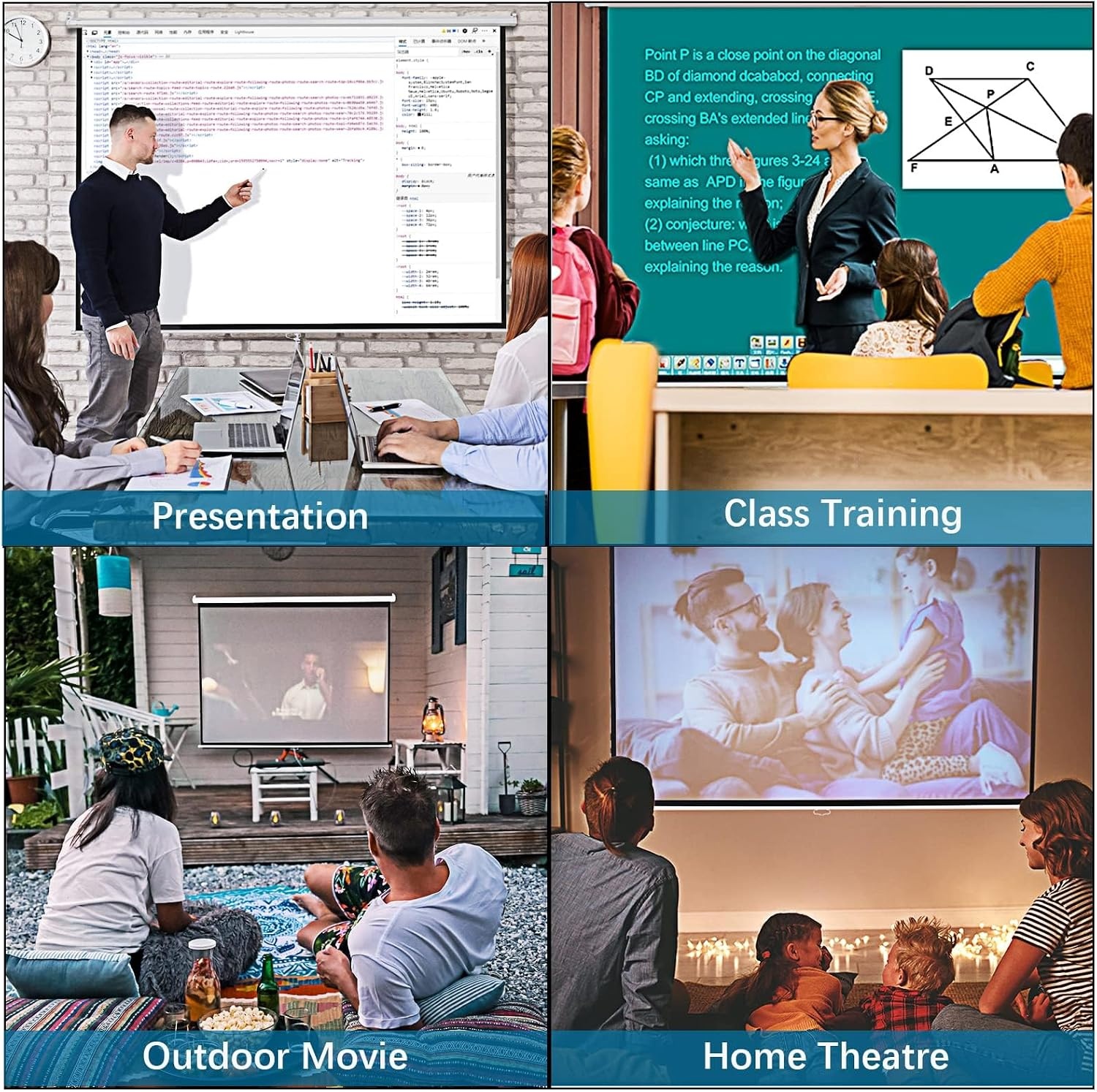 Projectiescherm 60" 4:3 HD/4K Mat Wit - Handmatig Oprolbaar met 34% Korting!