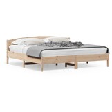Massief Grenenhouten Bedframe met Hoofdbord 200x200 cm - 34% Korting