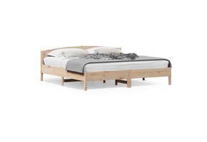 Massief Grenenhouten Bedframe met Hoofdbord 200x200 cm - 34% Korting