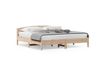 Massief Grenenhouten Bedframe met Hoofdbord 200x200 cm - 34% Korting