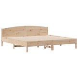 Massief Grenenhouten Bedframe met Hoofdbord 200x200 cm - 34% Korting