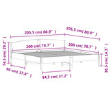 Massief Grenenhouten Bedframe met Hoofdbord 200x200 cm - 34% Korting