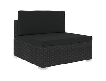 Modulaire Middenbank Polyrotan Zwart - 34% Korting