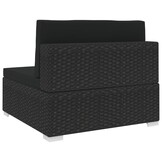 VidaXL Middenbank Poly Rattan Zwart met Kussens - 46% Korting
