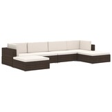 VidaXL Middenbank Poly Rattan Zwart met Kussens - 46% Korting