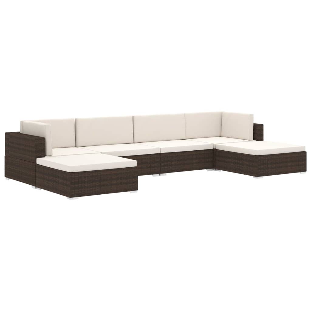 VidaXL Middenbank Poly Rattan Zwart met Kussens - 46% Korting