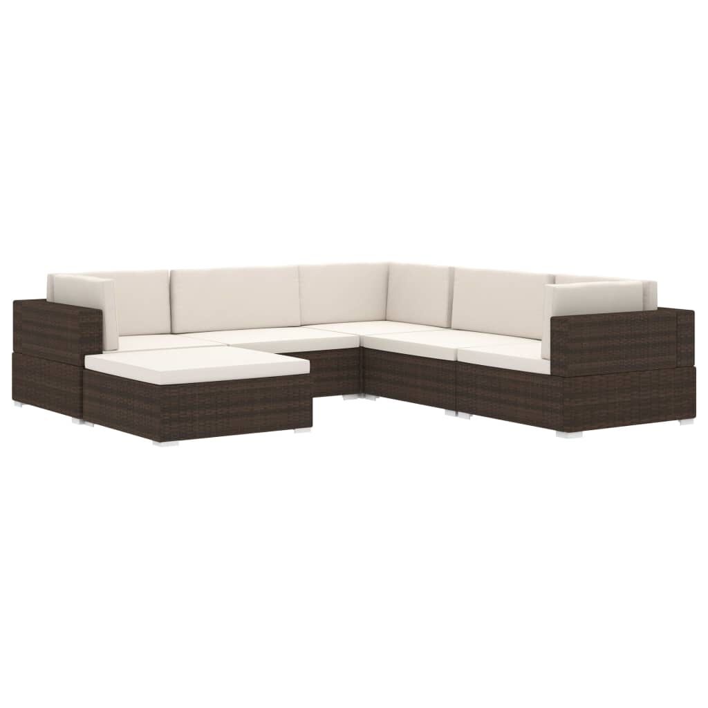 VidaXL Middenbank Poly Rattan Zwart met Kussens - 46% Korting