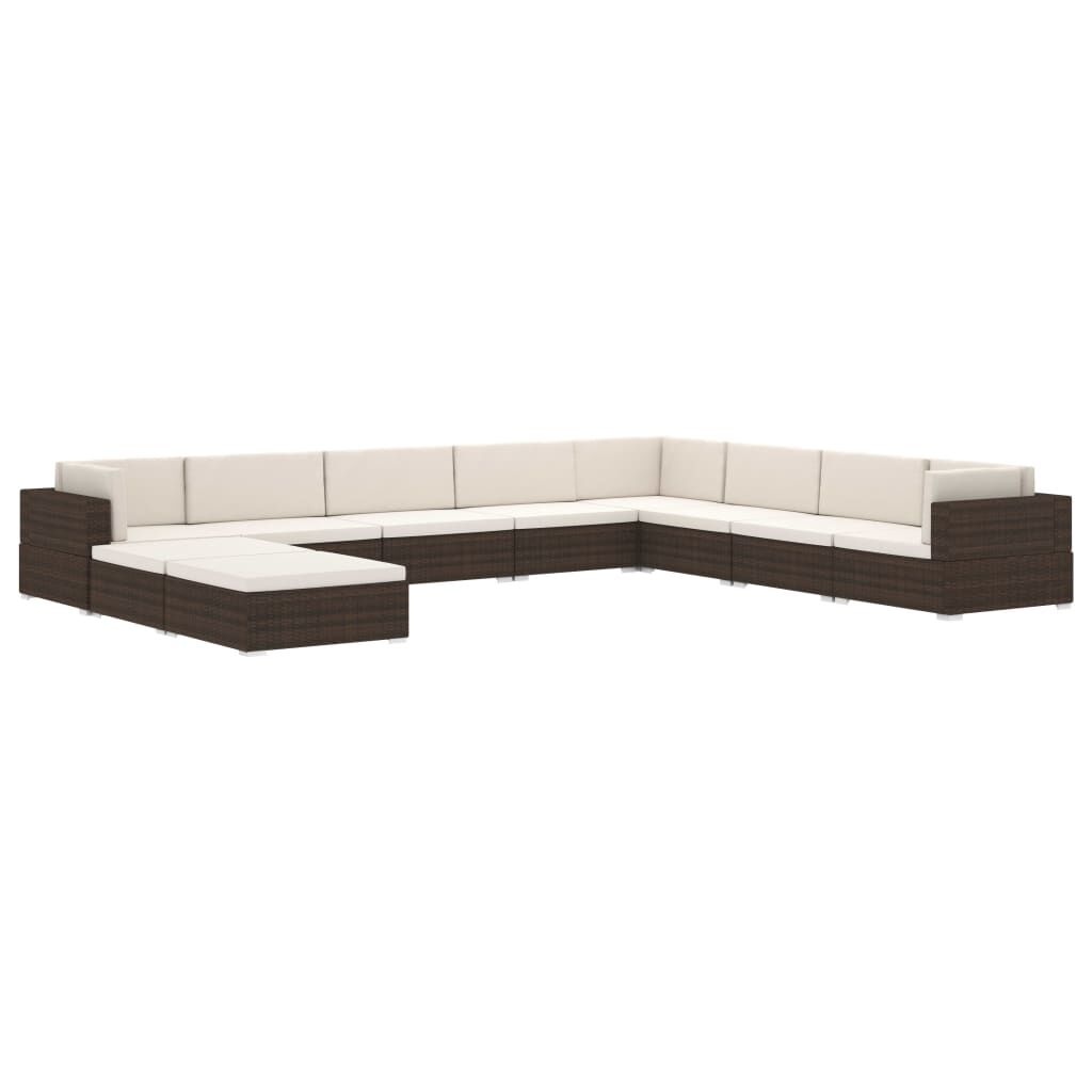VidaXL Middenbank Poly Rattan Zwart met Kussens - 46% Korting