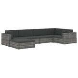 VidaXL Middenbank Poly Rattan Zwart met Kussens - 46% Korting