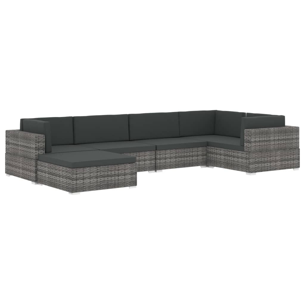 VidaXL Middenbank Poly Rattan Zwart met Kussens - 46% Korting