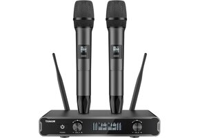 Draadloos Microfoonsysteem: Karaokemicrofoons met 2x5 UHF Frequenties & 60M Bereik