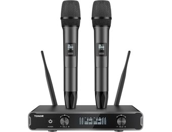Draadloos Microfoonsysteem: Karaokemicrofoons met 2x5 UHF Frequenties & 60M Bereik