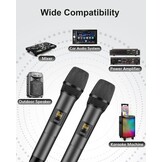 Draadloos Microfoonsysteem: Karaokemicrofoons met 2x5 UHF Frequenties & 60M Bereik