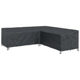Hoes Tuinmeubilair L-vorm Zwart 255x255x80cm Oxford - 33% Korting