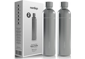 2x Roestvrijstalen Fles 1L - Vaatwasserbestendig, 29% Korting