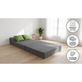 Opvouwbaar Logeermatras 200x70x15 cm met Kussens | Zitbank Functie | 38% Korting