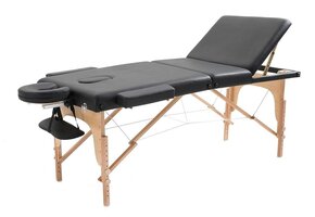 Inklapbare Massagetafel (3 secties) - 185x70cm - Hout - Zwart - 34% Korting
