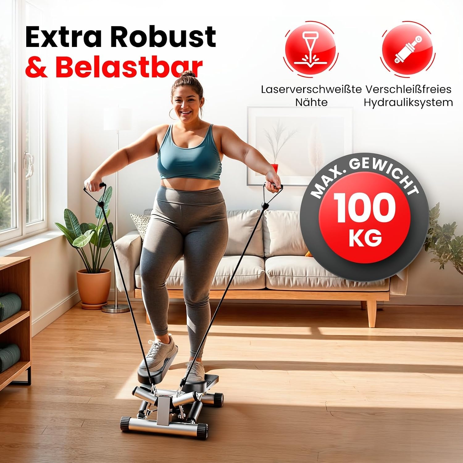 Ultrasport Swing Stepper met Trainingscomputer & Banden - 34% Korting!