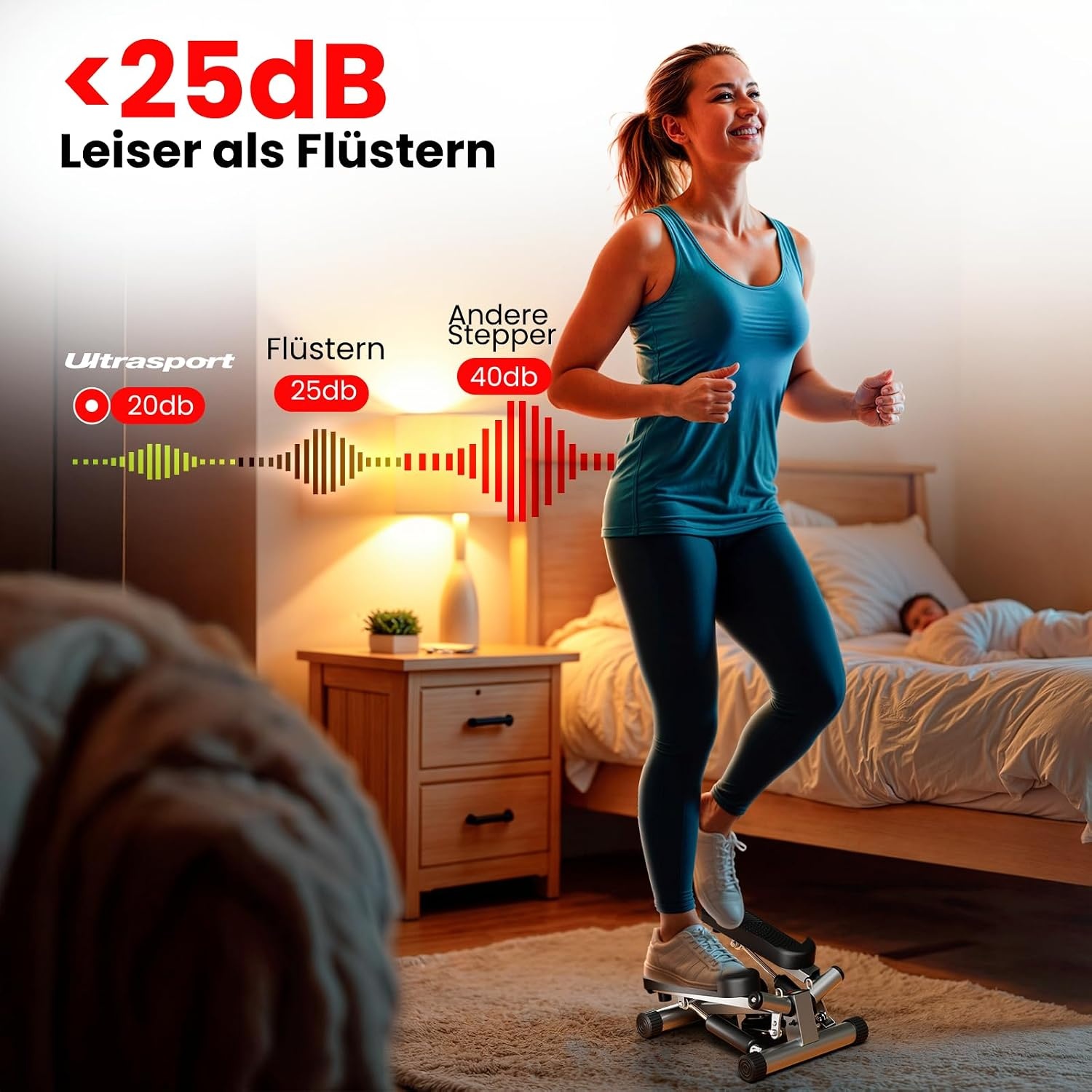 Ultrasport Swing Stepper met Trainingscomputer & Banden - 34% Korting!