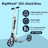 Opvouwbare Step HUDORA BigWheel 205 - Blauw/Zwart - 34% Korting!