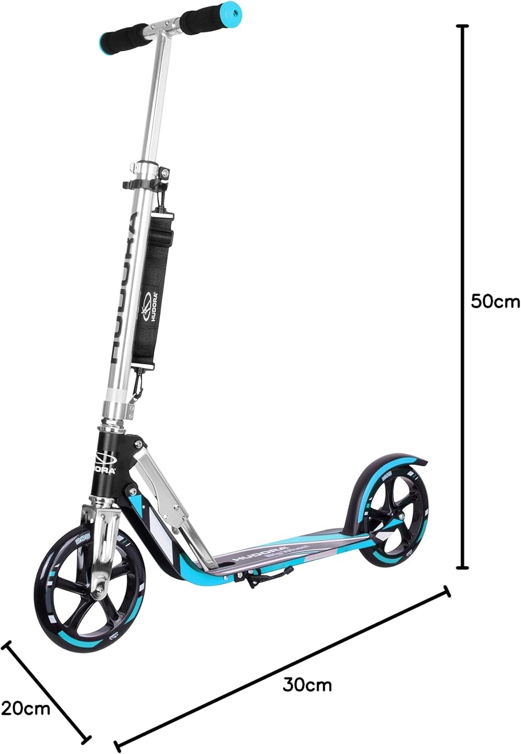 Opvouwbare Step HUDORA BigWheel 205 - Blauw/Zwart - 34% Korting!