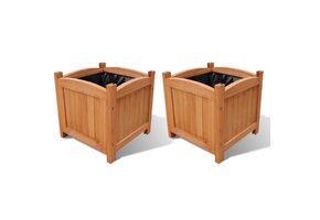 2x Houten Verhoogde Plantenbakken 30x30x30 cm - 40% Korting