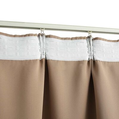 Verduisterend Gordijn Taupe met Haken 290x245 cm - 33% Korting!