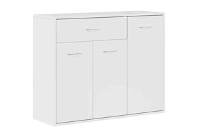 Dressoir Hoogglans Wit 88x30x70 cm met 3 Deuren & 1 Lade - 52% Korting