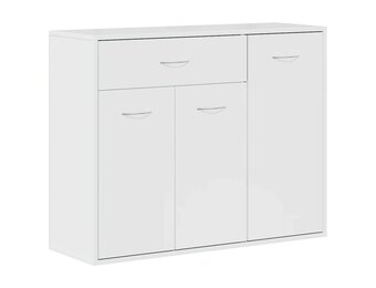 vidaXL Dressoir 88x30x70 cm bewerkt hout hoogglans wit