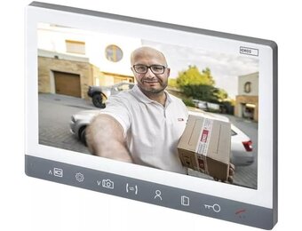 EMOS Extra monitor voor video-deurintercom/videodeurbel H3015, scherm met 7 inch lcd-kleurendisplay, snapshot, opname, intercom, zilver