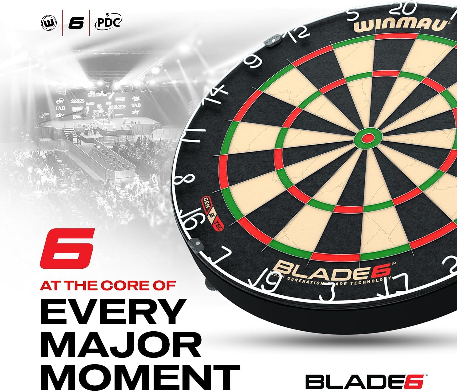 WINMAU Blade-serie – Professioneel steeldartbord Blade-serie – Officieel PDC-goedgekeurd steeldartbord – Blade X | 360 | Blade 6
