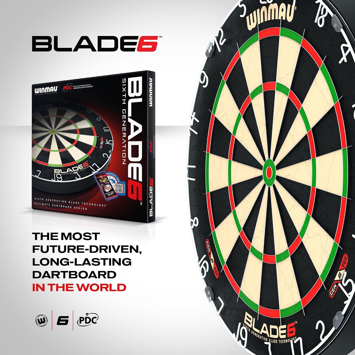 WINMAU Blade-serie – Professioneel steeldartbord Blade-serie – Officieel PDC-goedgekeurd steeldartbord – Blade X | 360 | Blade 6