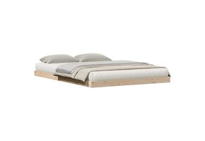 vidaXL Massief Grenen Vloerbedframe Naturel 160x220 cm - 35% Korting
