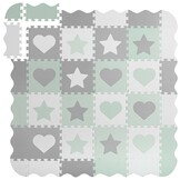 Babyspeelmat 150x150cm Grijs-Mint Puzzel EVA Foam 16 Stukken + 20 Randstukken | 59% Korting