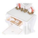 Kaptafel kind - met spiegel en kruk - 50x33x92,5 cm - wit