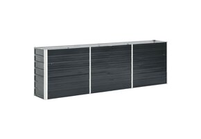 Verhoogde Plantenbak Gegalvaniseerd Staal 240x40x77 cm Antraciet - 34% Korting