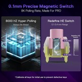 Mechanisch gaming toetsenbord Rapid Trigger 81 toetsen bedraad UltraMag magnetische switches 100% POM 2-laags geluidsdemping US ANSI QWERTY 8K