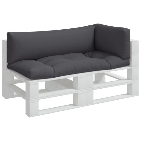 vidaXL Palletkussens 3 st stof antracietkleurig