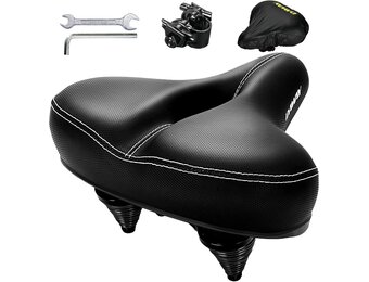 DAWAY C30 Comfortabel extra groot fietszadel, extra breed hometrainer, fietszadel voor dames, heren, senioren, universeel reservefietszadel voor MTB, e-bike, stadsfiets, racefiets, zacht schuim