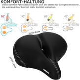 DAWAY C30 Comfortabel extra groot fietszadel, extra breed hometrainer, fietszadel voor dames, heren, senioren, universeel reservefietszadel voor MTB, e-bike, stadsfiets, racefiets, zacht schuim