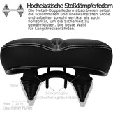 DAWAY C30 Comfortabel extra groot fietszadel, extra breed hometrainer, fietszadel voor dames, heren, senioren, universeel reservefietszadel voor MTB, e-bike, stadsfiets, racefiets, zacht schuim