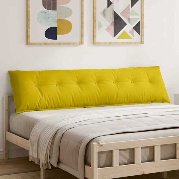 vidaXL Rugkussen Geel 200 x 50 cm Cordstof