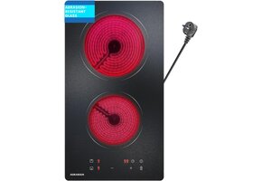 Glazen Kookplaat 3000W, 2 Zones, met Timer & Kinderbeveiliging - 34% Korting!